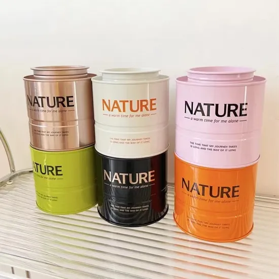 Custom Multiple Colors and Sizes Type 8oz 16oz Round Pill Can Candy Mint Metal Jar Spice Candy Cream Tin Box Empty Metal Tin Box Can 