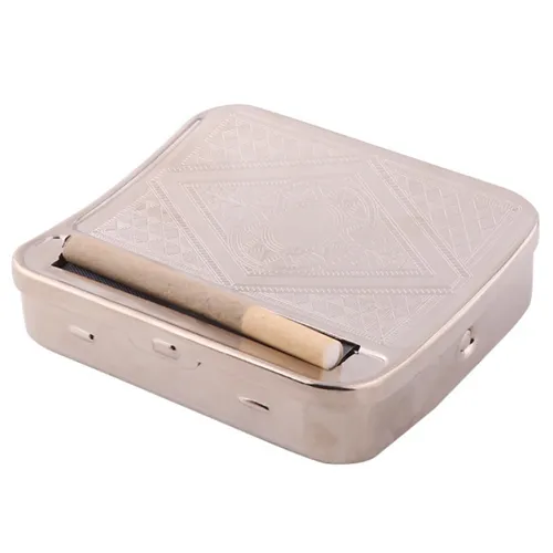 Metal Polished Portable Square Shape Manual Ciqarettes Maker with Gift Box 